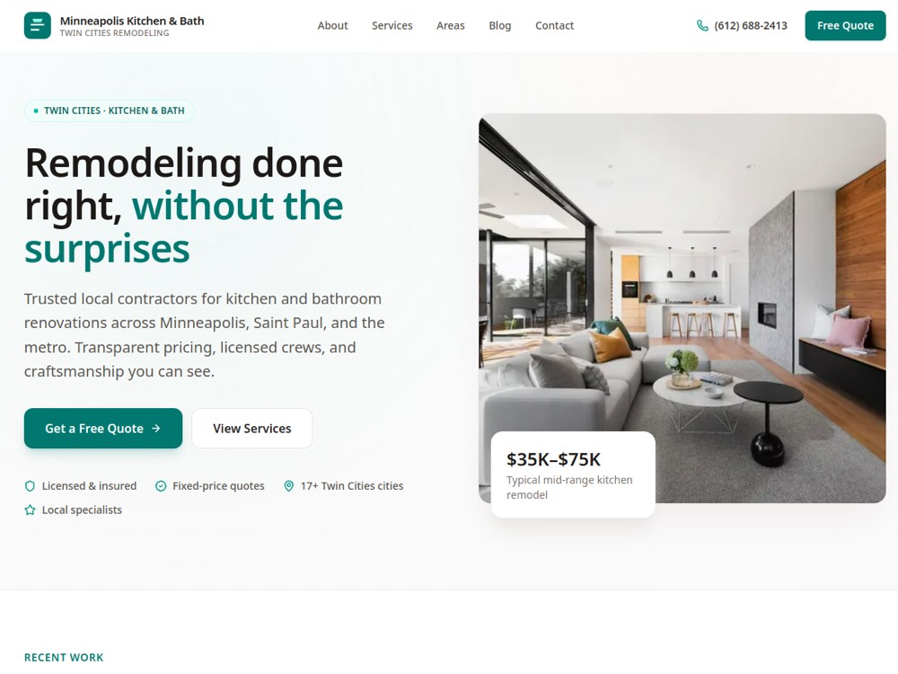 Minneapolis Kitchen & Bath website