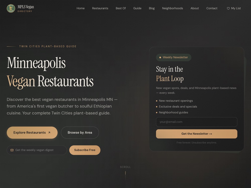 MPLS Vegan website